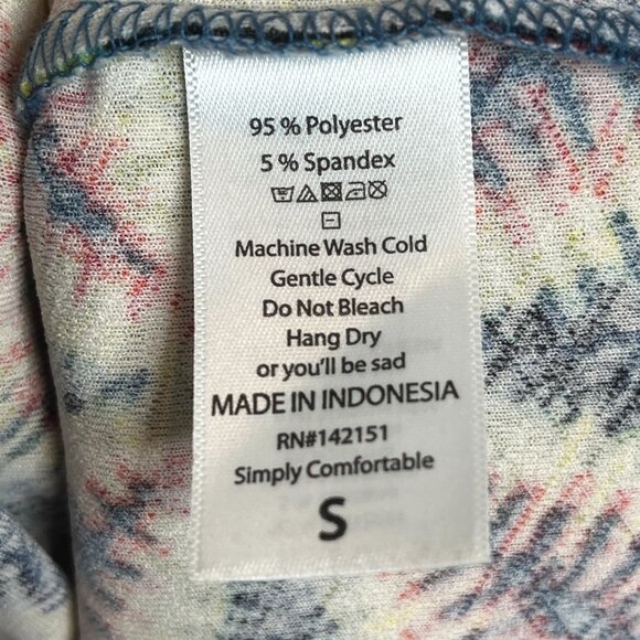 LuLaRoe Cassie Skirt Small Pencil Straight Blue Yellow Tie Dye Stretch - Picture 3 of 7